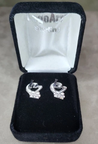 I Love University of Michigan Logo Earrings Sterling Silver Cover