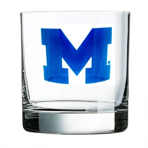 Michigan Wolverines 10 oz Gameday Lowball Whisky Rocks Glass Cover