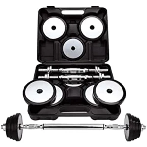 IronMan 15kg Chrome Steel Adjustable Dumbbell And Barbell Set - Picture 1 of 4
