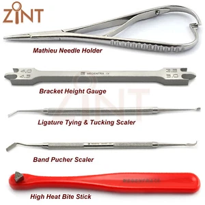 Dental Orthodontic Kit Ligature Tucker Band Pusher Bracket Guage Mathieu Needle - Bild 1 von 6