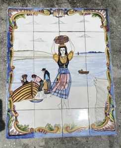 Hand painted Ceramic tile art panel Mosaic wall mural Backsplash 30” X 24” 20T - Picture 1 of 5