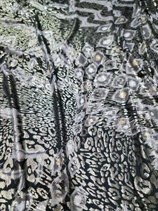 Shiny Finish Milliskin Nylon Spandex 4 Way Stretch Yard) Gold Black Animal Print - Picture 1 of 10