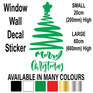 Merry Christmas Tree XMAS Vinyl Art Home Window Store Wall Stickers Decal Decor - Picture 1 of 10