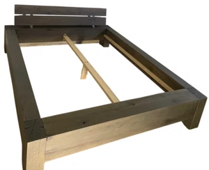 Solid Oak Bed Frame – Scandinavian Design | Multiple Sizes & Colors | 160x200cm - Picture 1 of 3