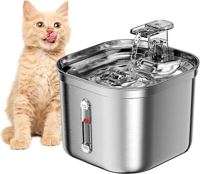 Cat Water Fountain Stainless Steel 74oz/2.2L Automatic Pet Dog Water Fountain - Image 1 of 4