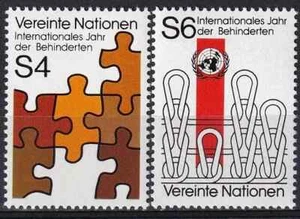 Naciones Unidas Viena 1981 Yvert 17/18 año discapacitado MNH VF - Imagen 1 de 1