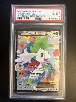 Shaymin EX (Full Art) RC21 Legendary Treasures Radiant Collection Holo PSA 8 - Image 1 of 2