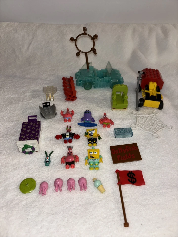 Mega Bloks Bob Esponja Pantalones Cuadrados Mini Figura Lote De Patrick Plankton Sr. Cangrejo P Foto 1 de 4