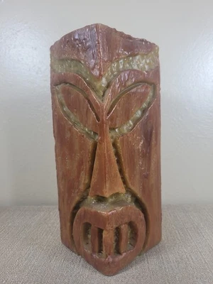 Tiki Candle Large 10 Inch Brown Luau Hawaiian Polynesia Decor Tropical Square - Image 1 of 4