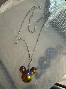 disney mickey mouse bubble pendent and chain necklace 26” - Picture 1 of 9