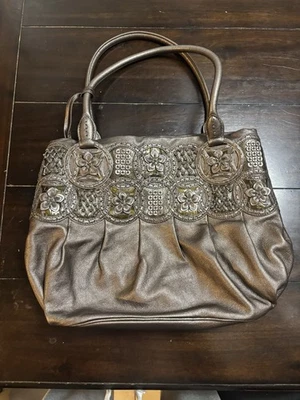 Brighton Leather Shoulder Bag Bronze Two Strap Magnetic Closure Vintage - Image 1 of 4