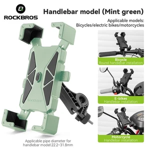 ROCKBROS Bike Phone Holder,Mint Green Handlebar Mount Clamp for 4.5-7.2" Phone - Photo 1 sur 6