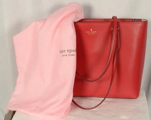 echt Kate Spade mittelgroß rot Leder Beuteltasche Schulter Handtasche Handtasche NEU - Bild 1 von 11