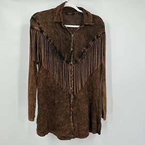 T Party Damen Fransen Top Größe S Western Boho Cowgirl Festival Shirt Rodeo Chic - Bild 1 von 7
