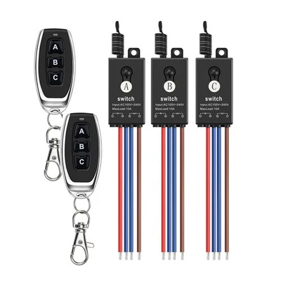 Wireless Light Switch,3 Way Mini 110V-240V 3way remote switch-10A Relay  - Image 1 of 4