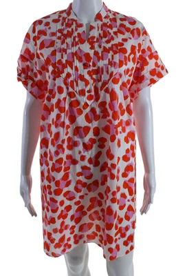 Vestido blanco manchado manga corta Diane Von Furstenberg para mujer talla pequeña Foto 1 de 4