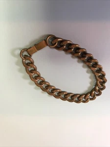 Solid Copper Heavy Chain Link Bracelet Vintage Mens Women’s 9” Some Patina - Picture 1 of 4