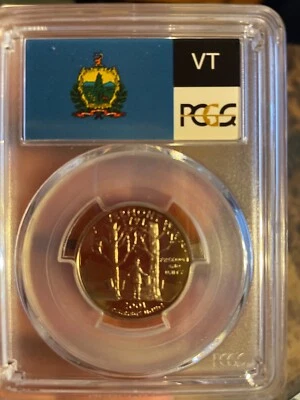 2001-S 25c CLAD PCGS PR70DCAM VERMONT QUARTER PROOF DEEP CAMEO PR 70 DC - Image 1 of 4
