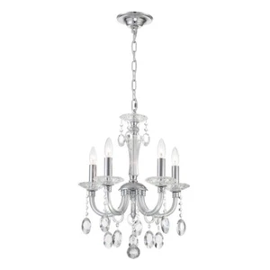 Lite Source Theophilia 5 Light Chandeliers, Chrome, Clear Crystals - EL-10145 - Picture 1 of 1