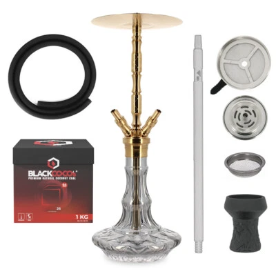 WD Hookah - Edelstahl Shisha G32G-24 - Komplettset mit Schlauch Mundstück Kohle - Bild 1 von 4