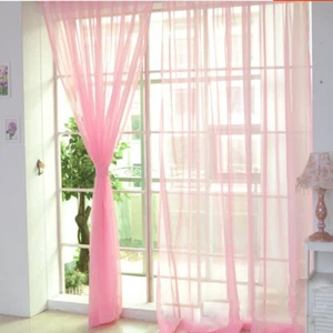 New Solid Tulle Voile Door Window Curtain Drape Panel Sheer Scarf Valanc - Picture 1 of 30