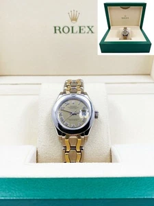 Rolex Ladies Pearlmaster 69329 18K Yellow & White Gold Diamond Bezel Rolex Box - Picture 1 of 8