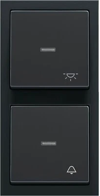 Busch Jäger Klingel & Lichtschalter Set beleuchtet Taster 2020 USGL anthrazit - Bild 1 von 2