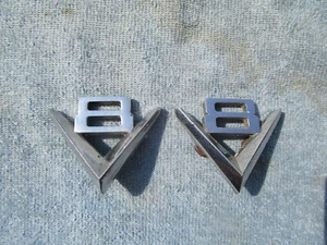 1951 Ford Victoria V8 Front Fender Emblems - Picture 1 of 4