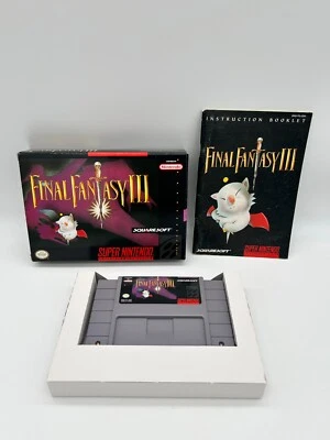 FINAL FANTASY III 3 Super Nintendo SNES CIB Complete Box Manual Authentic Tested - Image 1 of 4