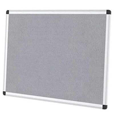  Notice Board Felt 36 X 24 Inches, Silver Aluminium Frame 36 x 24 Inches Gray - Image 1 of 4