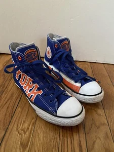 Converse Chuck Taylor NBA New York Knicks Blue Orange Hightop Sneakers Juniors 5 - Picture 1 of 8