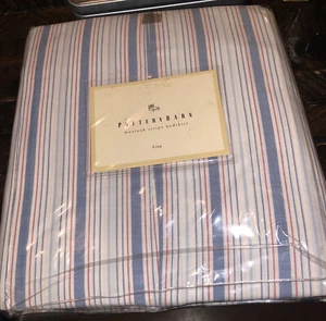 Pottery Barn Montauk Striped King Bedskirt NEW - Picture 1 of 2