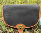 Vintage Dooney & Bourke All Weather Saddle Bag Leather Crossbody Purse Black Usa