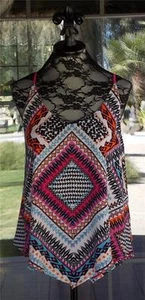 New Layered Reversible Sleeveless Cami Shirt Sz. XL Juniors 40" Bust - Picture 1 of 8