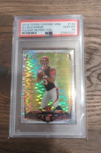 2014 Topps Chrome Mini AJ McCarron Pulsar Refractor RC #6/102 PSA 10 GEM MINT - Picture 1 of 3
