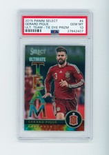 2015 Gerard Pique Panini Select Ultimate Team Tie-Dye Spain Card 18/30 PSA 10