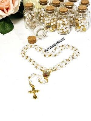 12 Botella Rosario Virgen Guadalupe Rosario Recuerdos Comunión Boda Favores Bautizo Foto 1 de 4