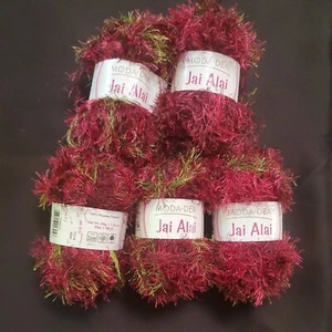 Lot of 5 Moda Dea Jai Alai Yarn Color # 6532 Damson Green Magenta 98 yds Skein - Picture 1 of 3