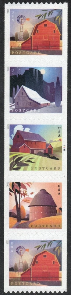 US Scott #5553a Plate #B1111 strip of 5, MNH - Image 1 of 1