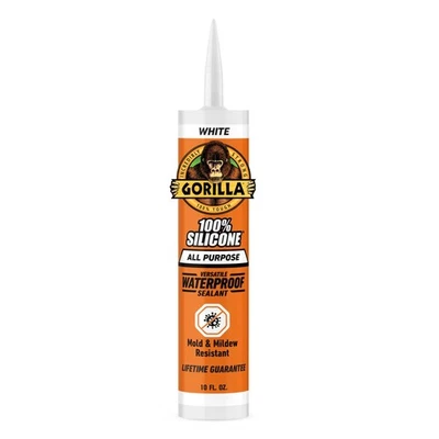 Gorilla Waterproof Caulk & Seal Silicone Sealant, 10oz Cartridge (Pack of 1) - - Image 1 of 4