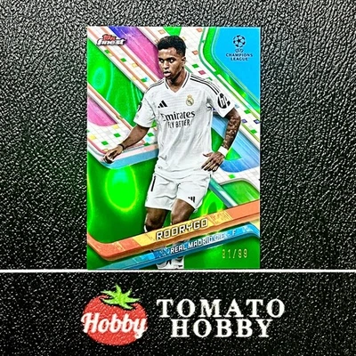 TOPPS FINEST UEFA 2024-25 RODRYGO /99 GREEN LAVA REFRACTOR REAL MADRID - Image 1 of 2