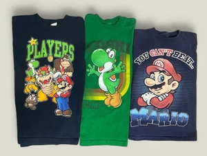 Y2K Nintendo Super Mario Bros Yoshi Jump Donkey Kong T-shirt lot Youth M Alstyle - Picture 1 of 13