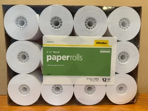 OfficeMax 12 rollos de papel caja registradora y máquinas de agregar 2 1/4" x 130' NUEVO - Imagen 1 de 2