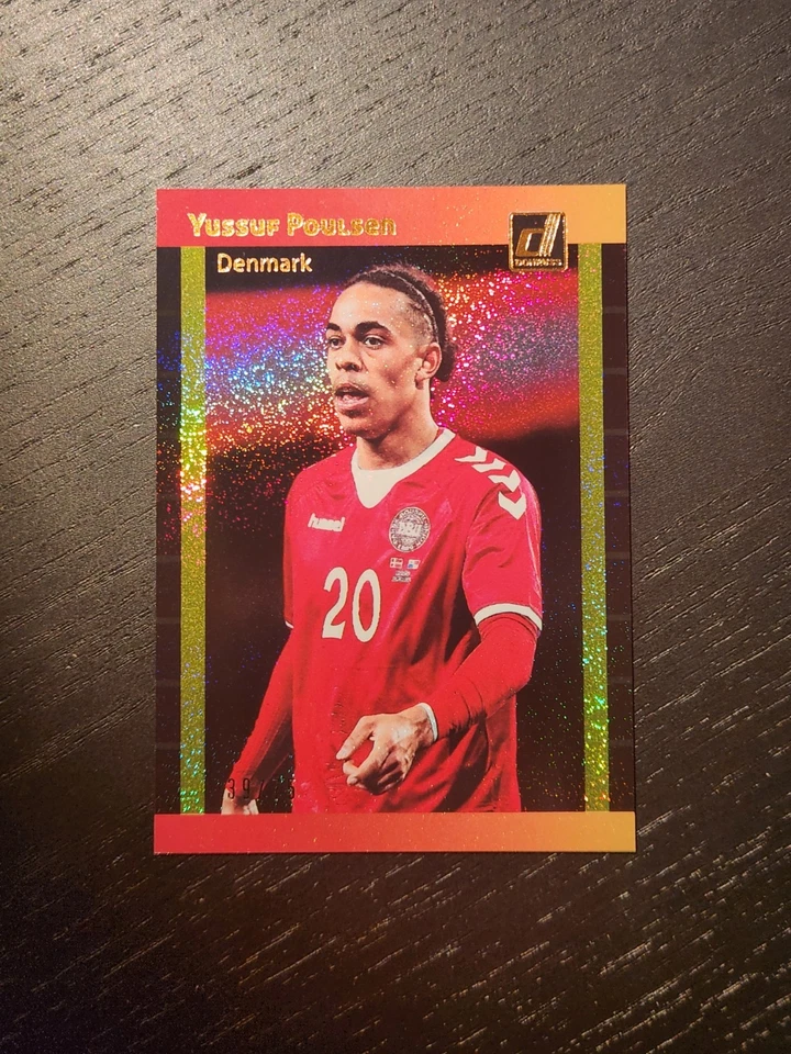 2018-19 Donruss Soccer Tribute Set Yussuf Poulsen Black Gold Sparkle #DT-13  /75 - Image 1 of 3