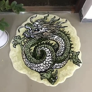 Japanese Dragon Tufted Rug - Non-Slip fluffy soft home decor Oriental style - Picture 1 of 6