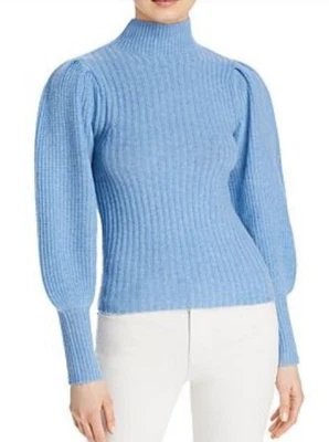 Aqua 100% Cashmere Puff Sleeve Blue Turtleneck Sweater - size XS -retail $188 - Image 1 of 4