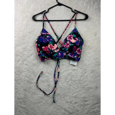 Top de natación floral Time and Tru con lazo frontal cruzado trasero L Mujeres Grandes (12-14) Foto 1 de 4