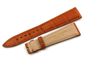 Patek Philippe Cinturino 19/14mm Alligatore Marrone Gold Accessori Orologi Lusso - Foto 1 di 5