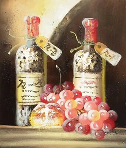 8x10-Stretched-Wine Cellar #8, Oil Painting on Canvas-(Not Framed) - Picture 1 of 6