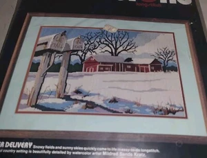 Dimensions Winter Delivery Long Stitch Needlepoint Kit 18 X 12 Wool Yarn - Picture 1 of 4